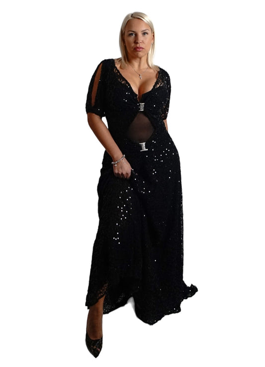 #001 - Rare Vintage Style Art Deco 1920's Style Sequin Long Dress