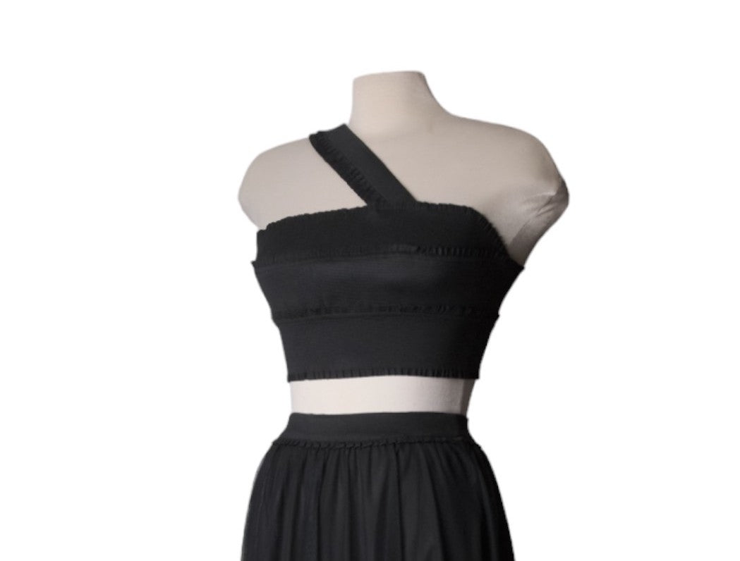 #1002 Short Bustier with Asymmetrical Strap