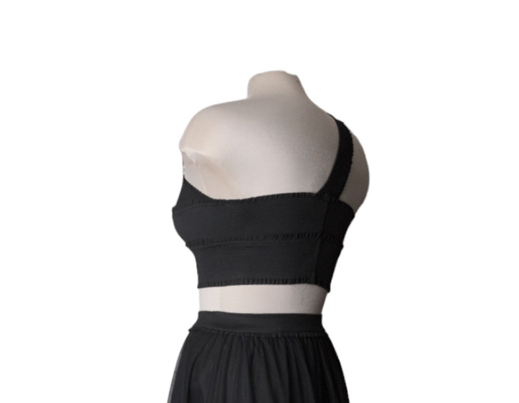 #1002 Short Bustier with Asymmetrical Strap