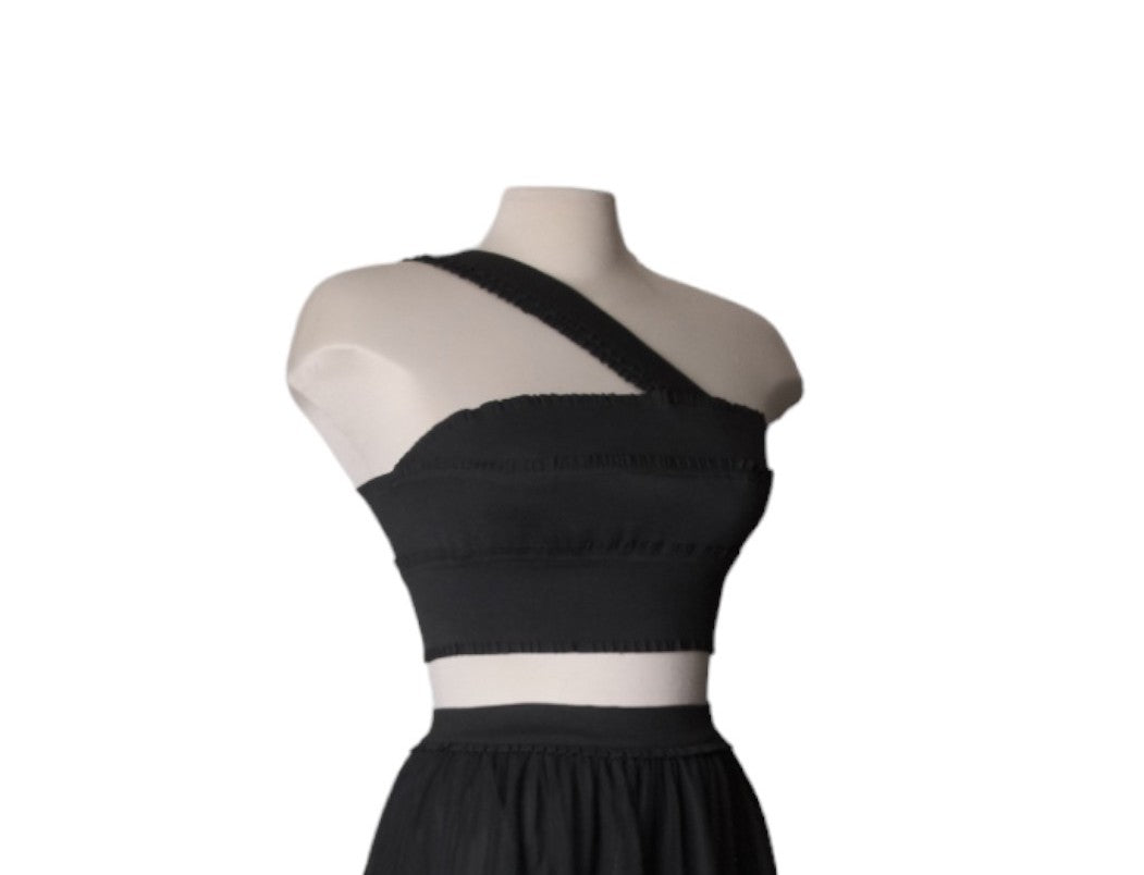 #1002 Short Bustier with Asymmetrical Strap