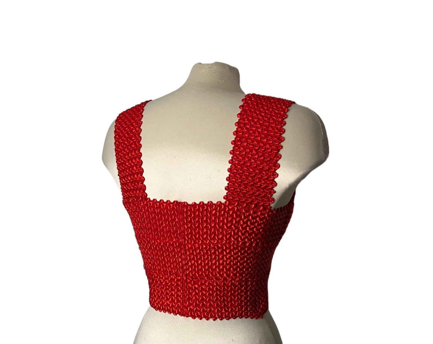 #1003 - Red Ribbon Elastic Bustier