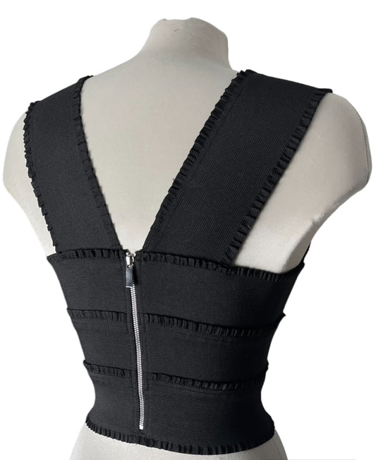 #1005 - Classic Thick Strap Bustier with Metal Zipper