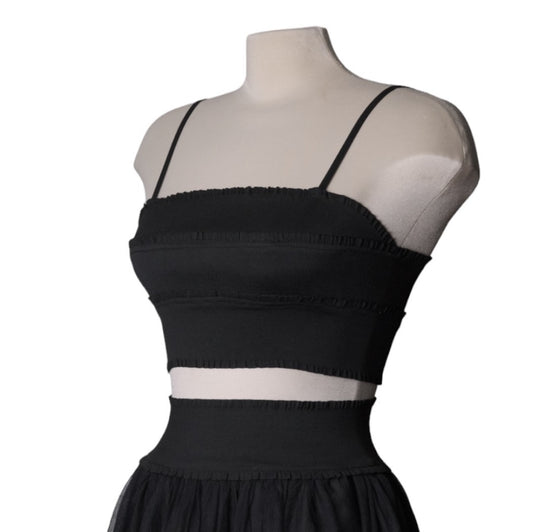 #1012 Crop Top Bustier with Spaghetti Straps